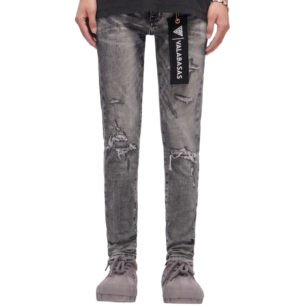 VALABASAS 'SCIMITAR' SKINNY DENIM (GRAY WASH)