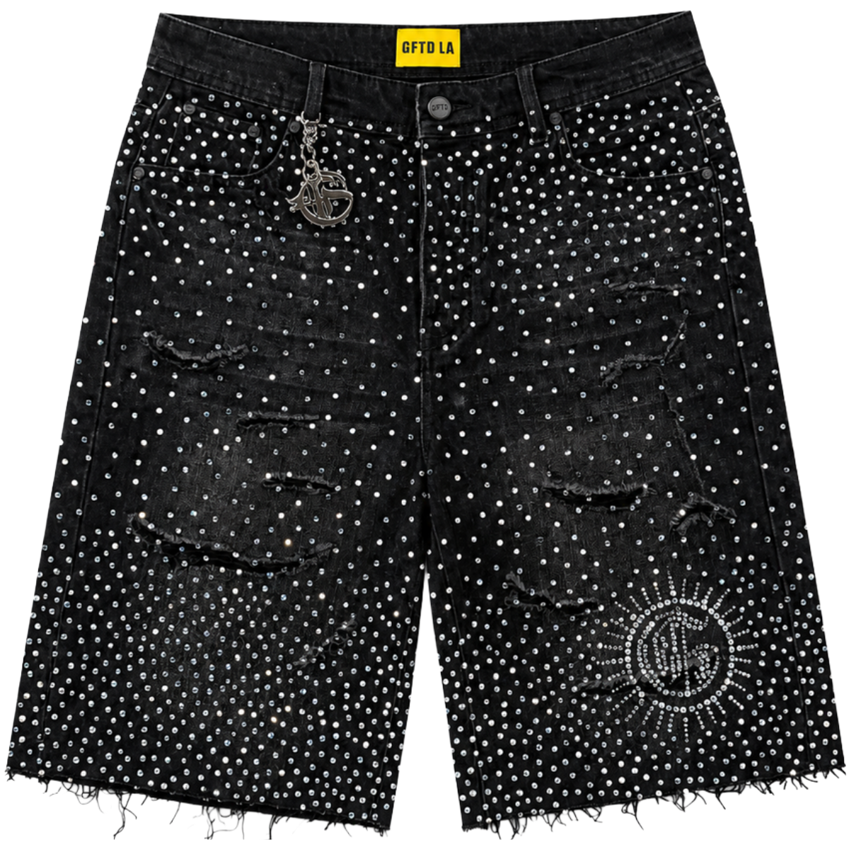 GFTD 'REVOLT' DENIM SHORT (BLK WASH)
