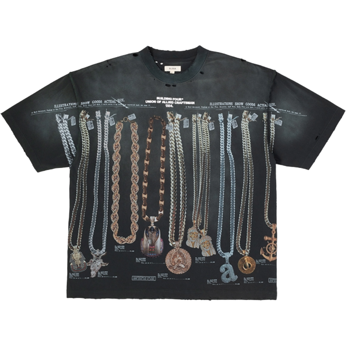 BLDG4 'TV TOWER' SS KNIT TEE (BLK WASH)