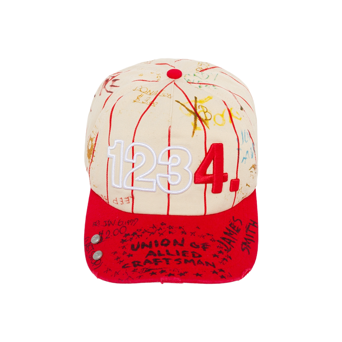 BLDG4 'POTALA' HAT (WHT/RED)