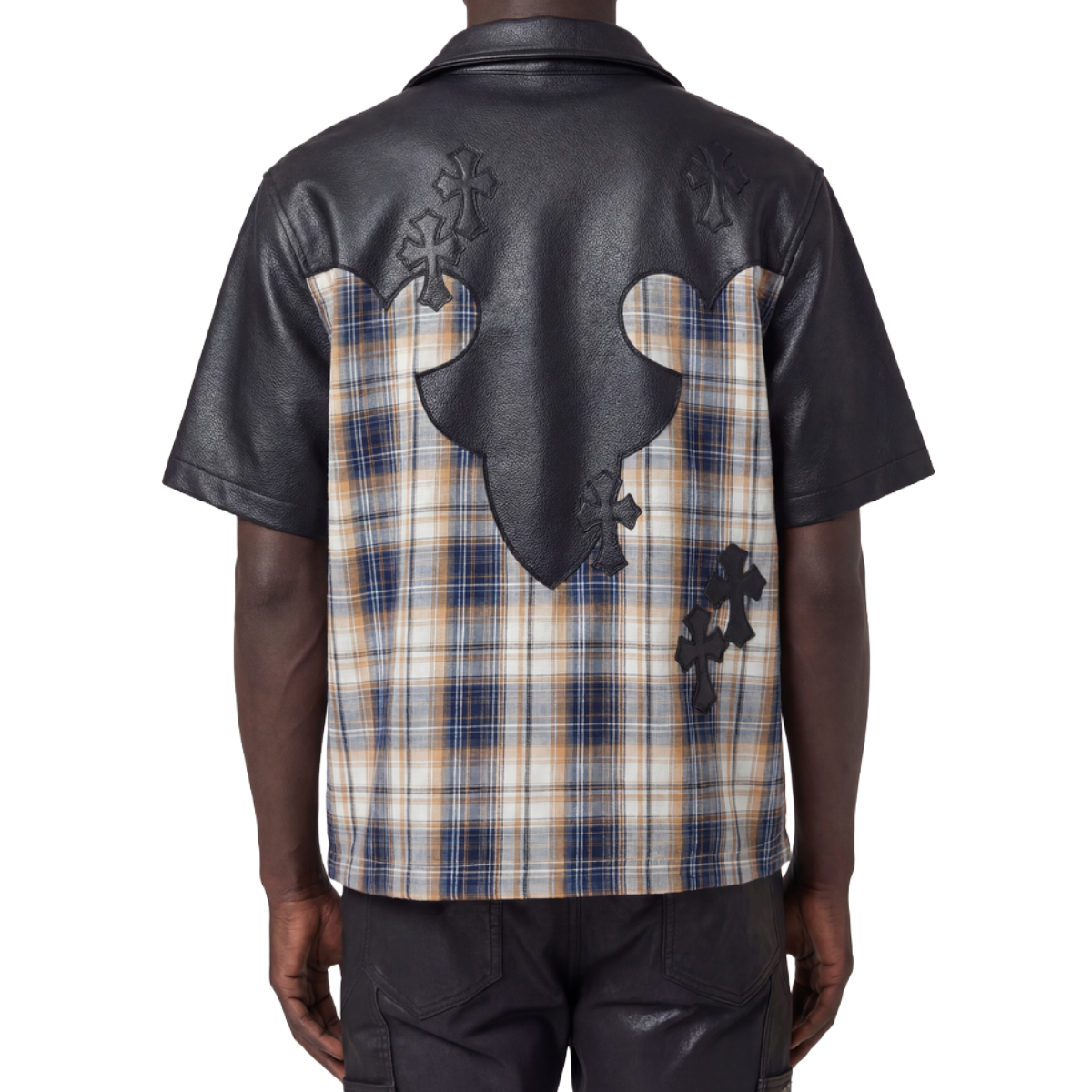 GUAPI 'PLAID CROSS PATCH' SS BUTTON UP