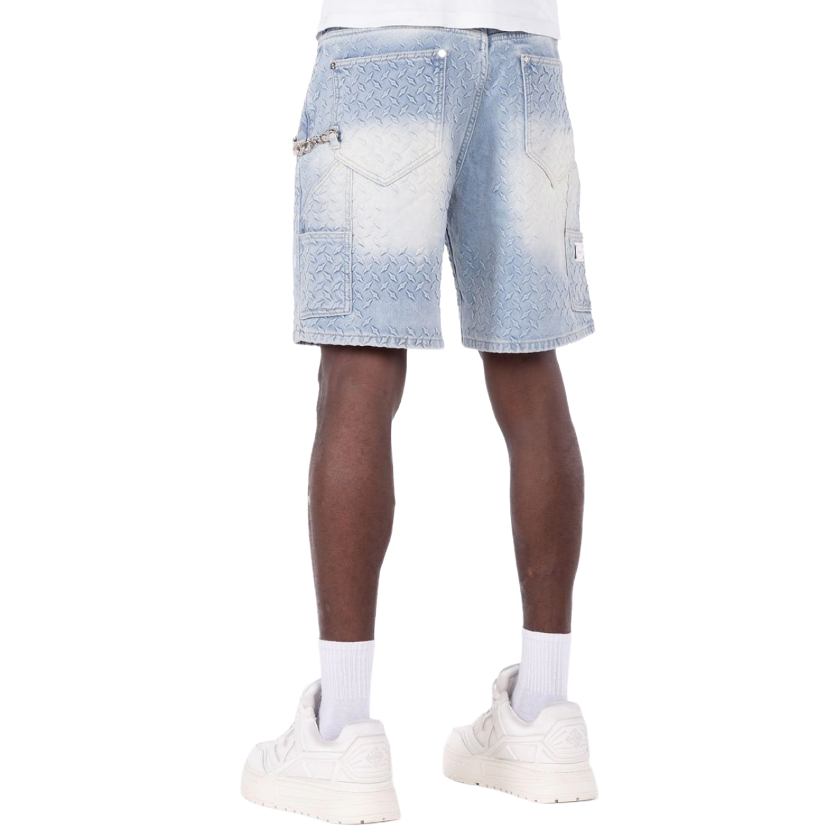 GUAPI 'STEEL PLATE' DENIM SHORTS (AQUA BLUE)