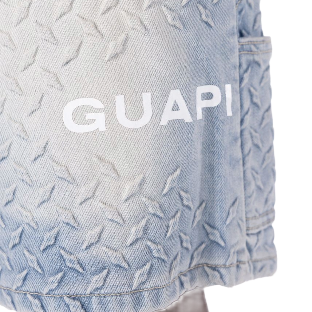 GUAPI 'STEEL PLATE' DENIM SHORTS (AQUA BLUE)