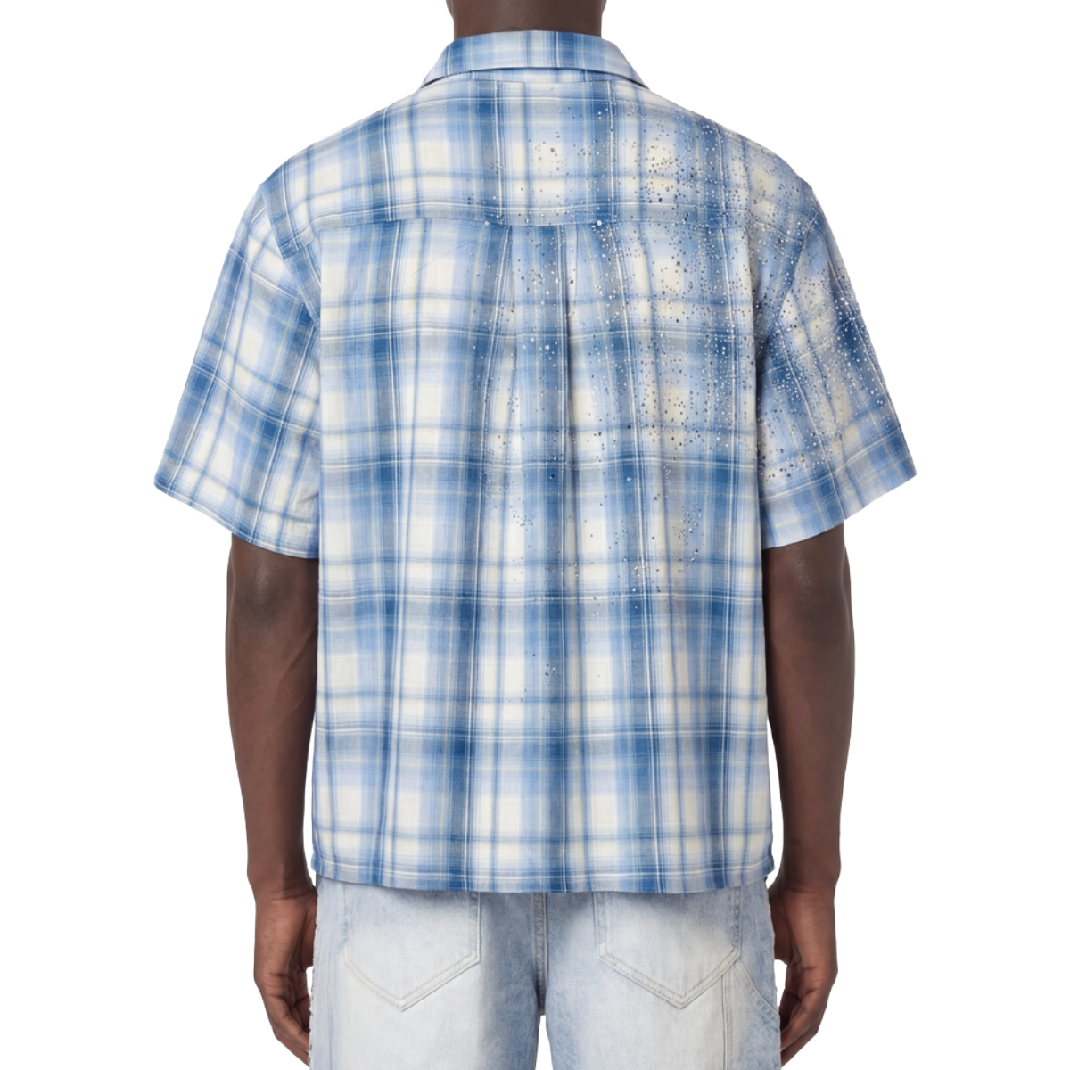 GUAPI 'GLACIER' SS BUTTON UP (BLUE/WHT)