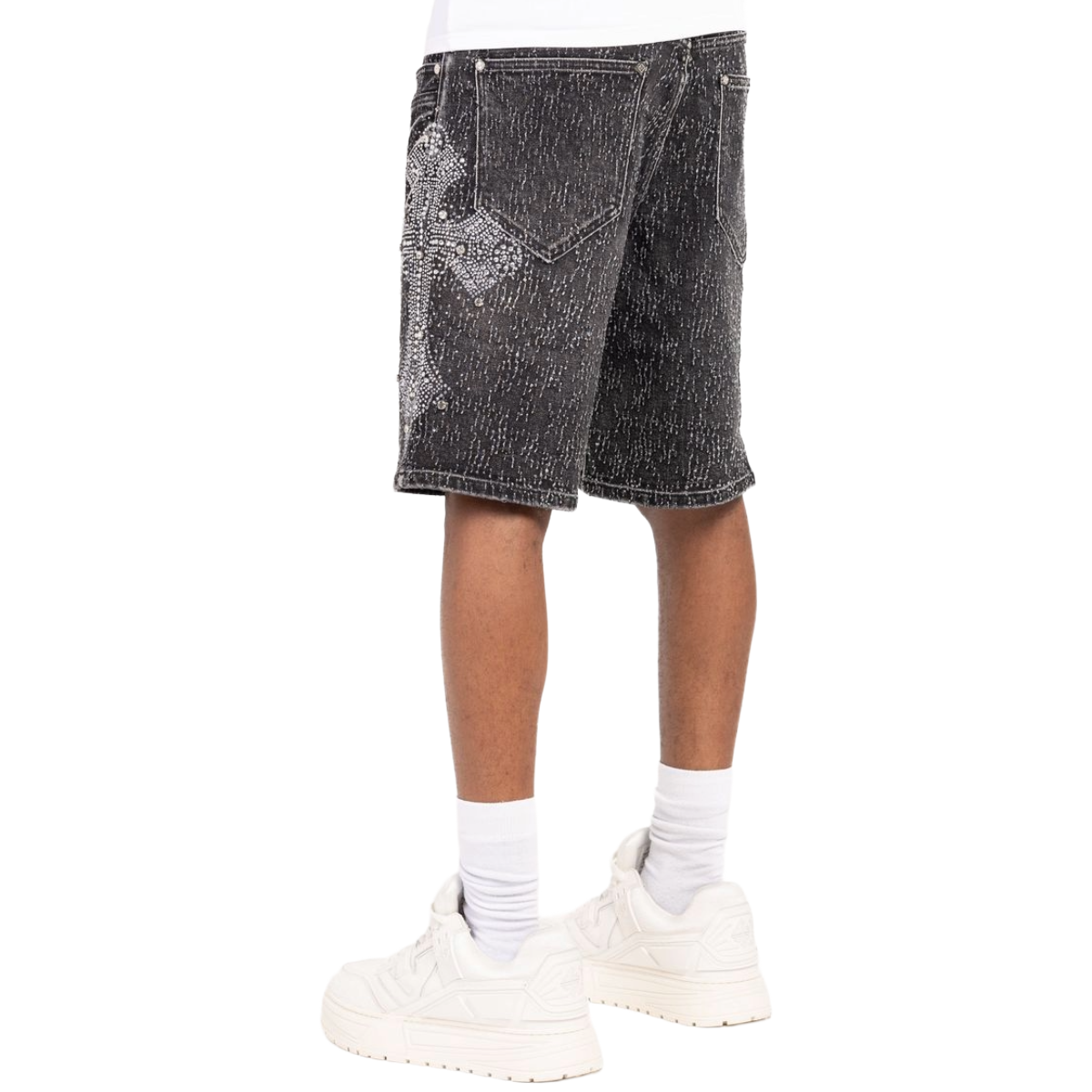 GUAPI 'DISTRESSED' DENIM SHORTS (VTG BLK)
