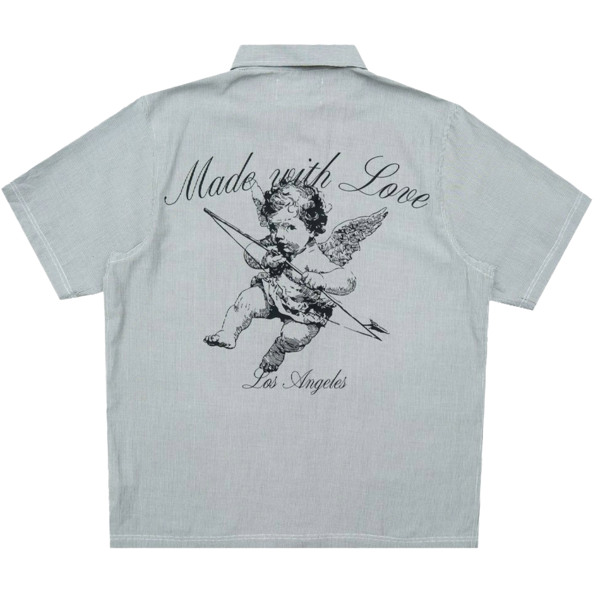 BAO 'MADE W/ LOVE' SS BUTTON UP (GRAY)