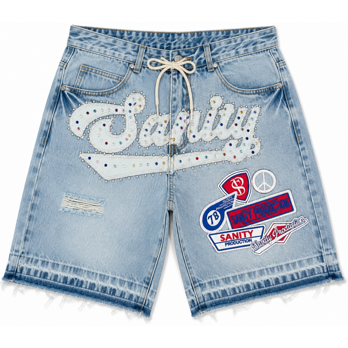 POLITICS 'SANITY' DENIM SHORTS (LT WASH)
