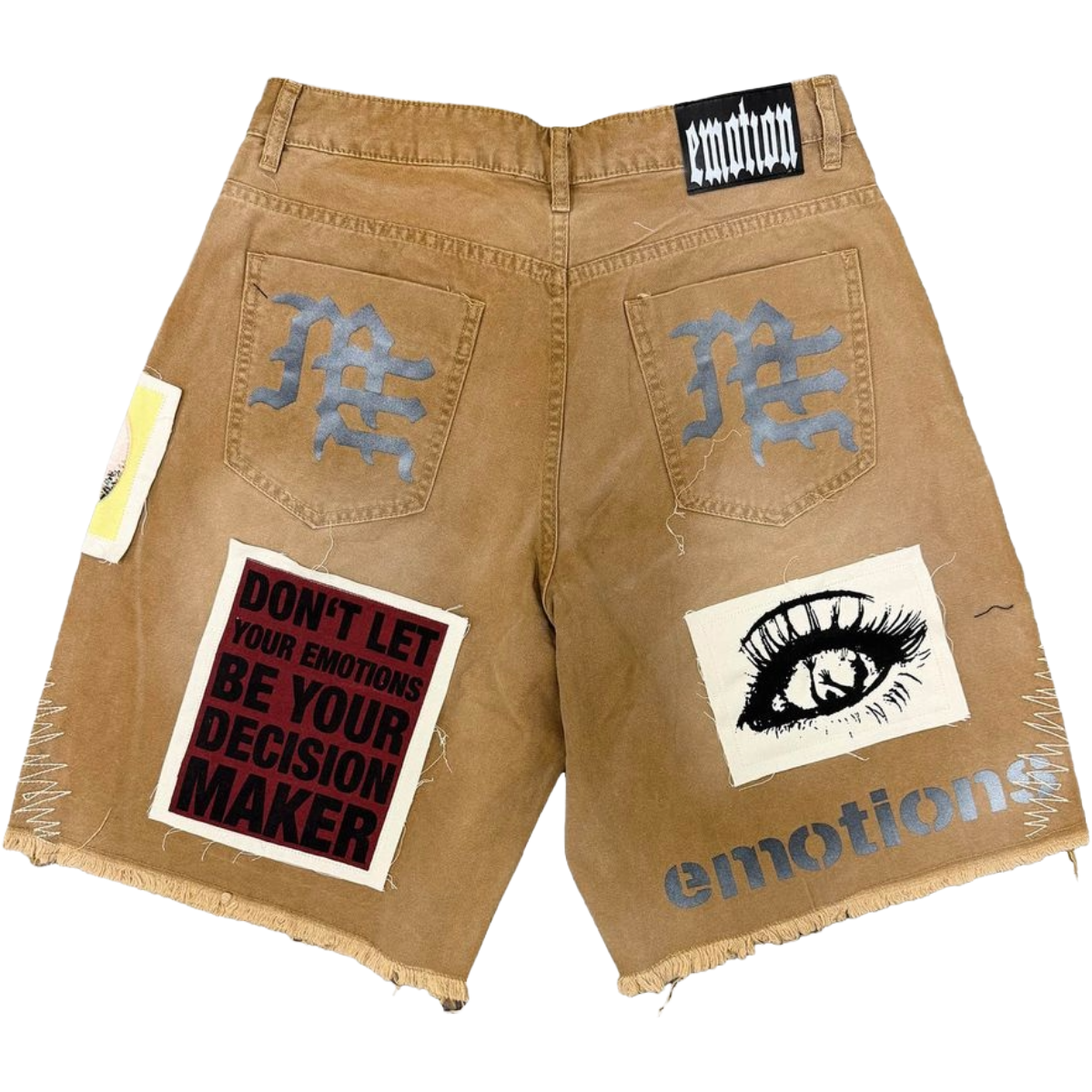 ME 'CHAOS' CARPENTER DENIM SHORTS (KHAKI)