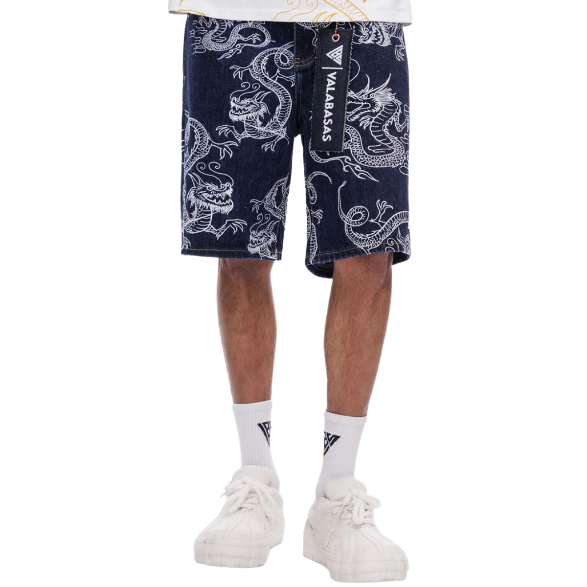 VALABASAS 'GANRU' DENIM SHORTS (NAVY)