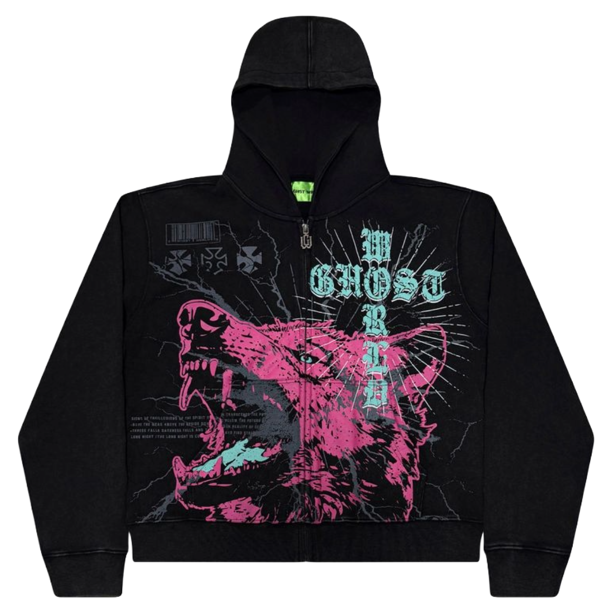 GW 'WOLFPACK' ZIP-UP HOODIE (BLK)