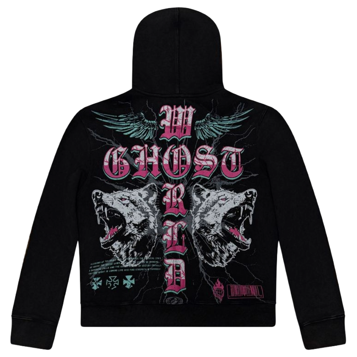 GW 'WOLFPACK' ZIP-UP HOODIE (BLK)