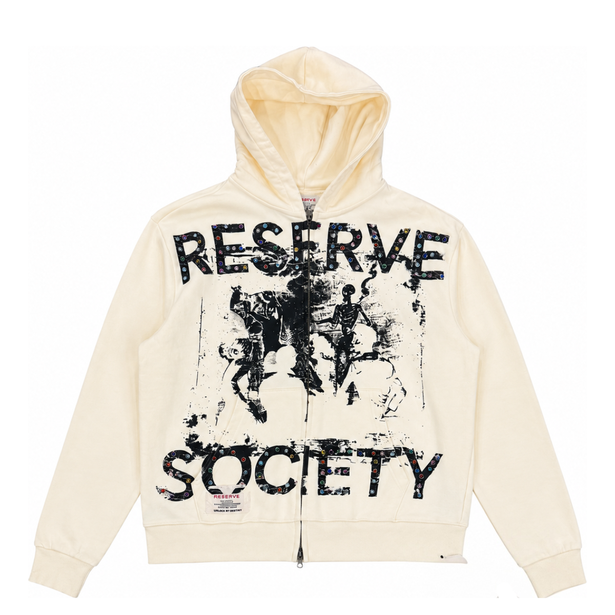 RESERVE 'DESPISE' ZIP-UP HOODIE (CRM)