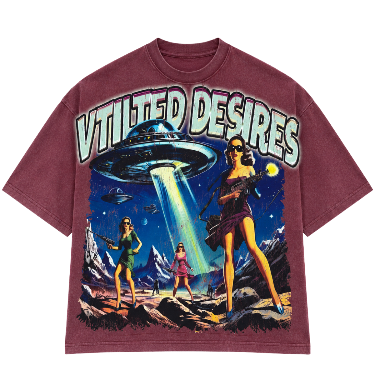 VTILTED '1-800' SS TEE (BGNDY)