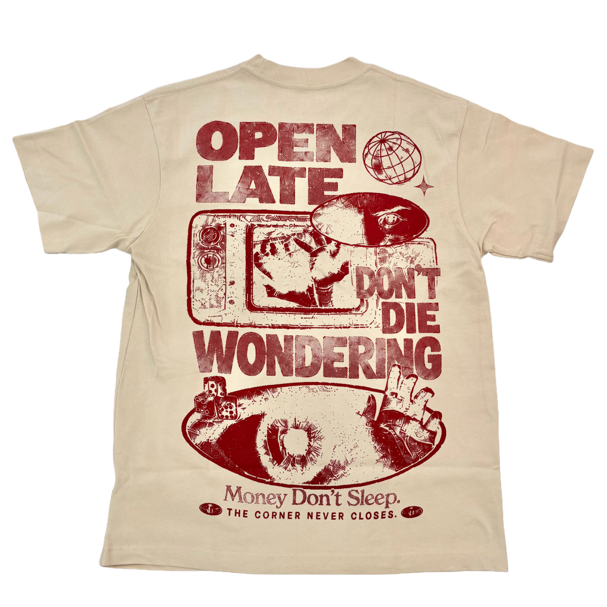 NC 'DON'T DIE WONDERING' SS TEE (TAN)