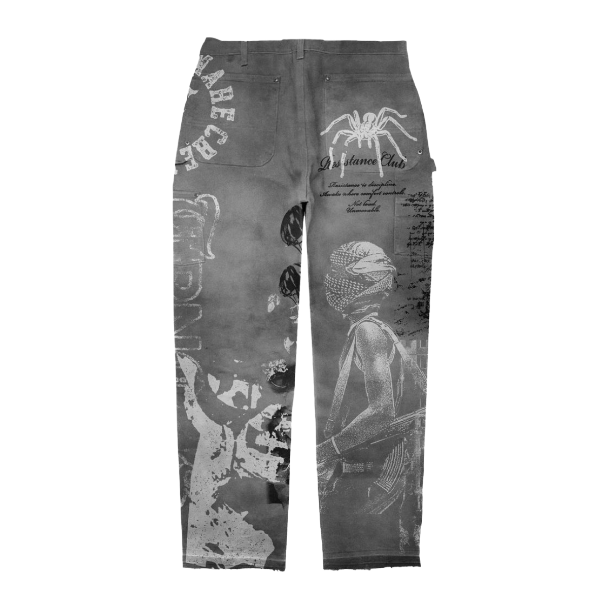 TRNCHS 'SHADOW REBELLION' STRAIGHT DENIM (LT GREY)