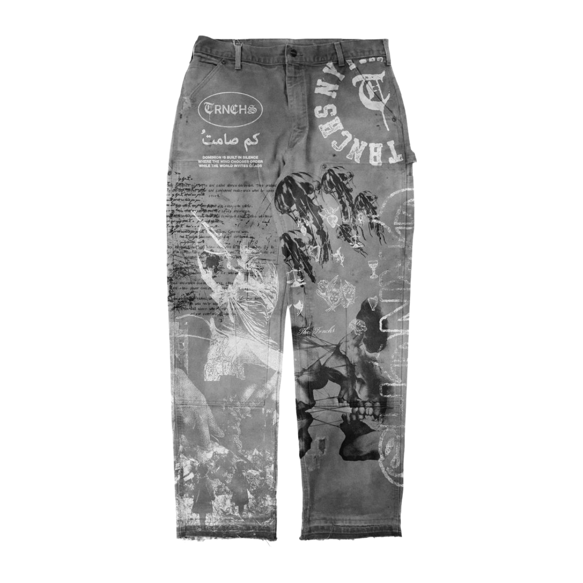 TRNCHS 'SHADOW REBELLION' STRAIGHT DENIM (LT GREY)