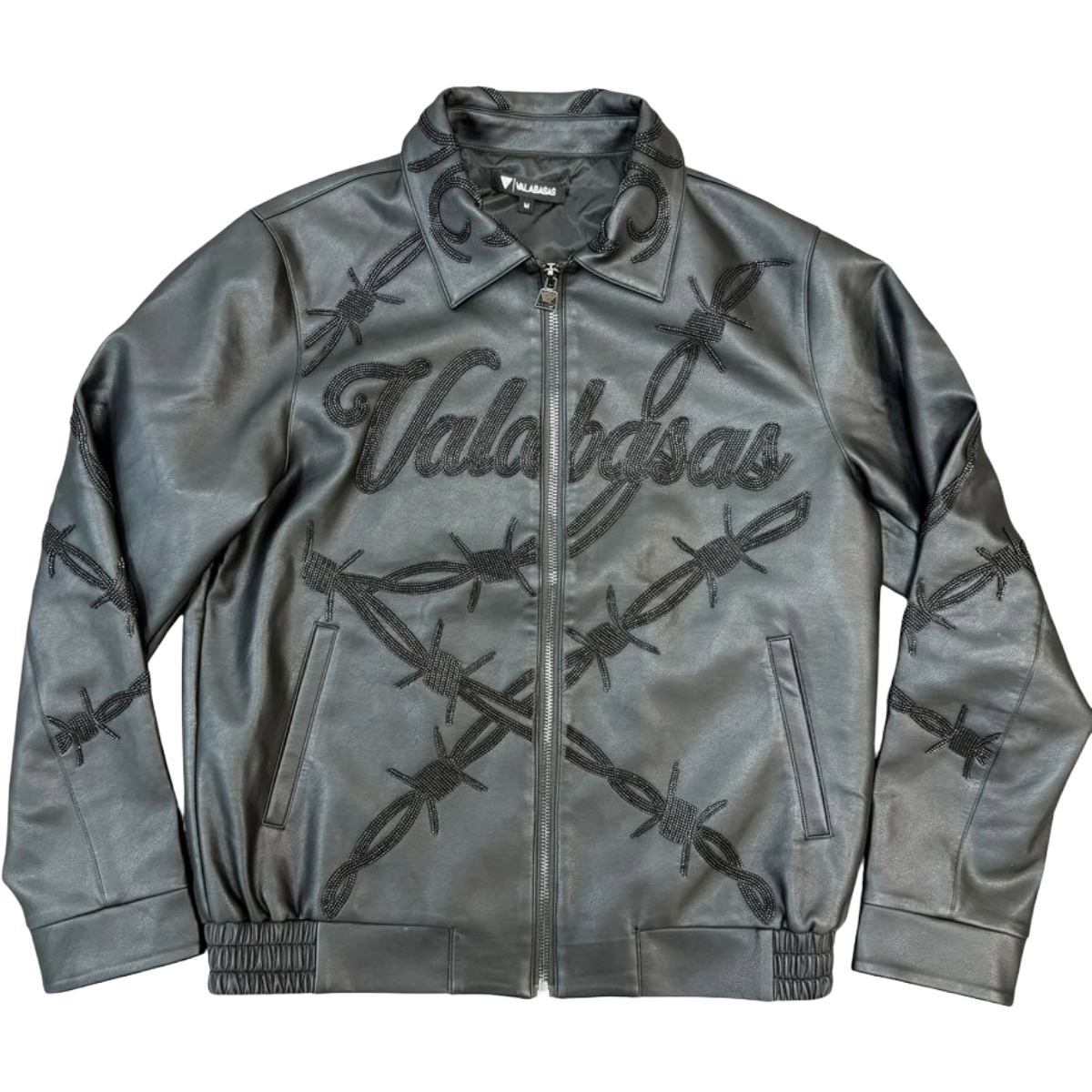 VALABASAS 'BARBED WIRE' LEATHER JACKET (BLK)