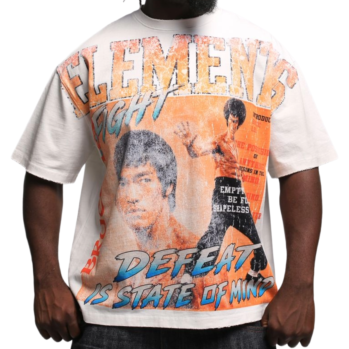 EOA 'STATE OF MIND' SS TEE (WHT/ORNG)