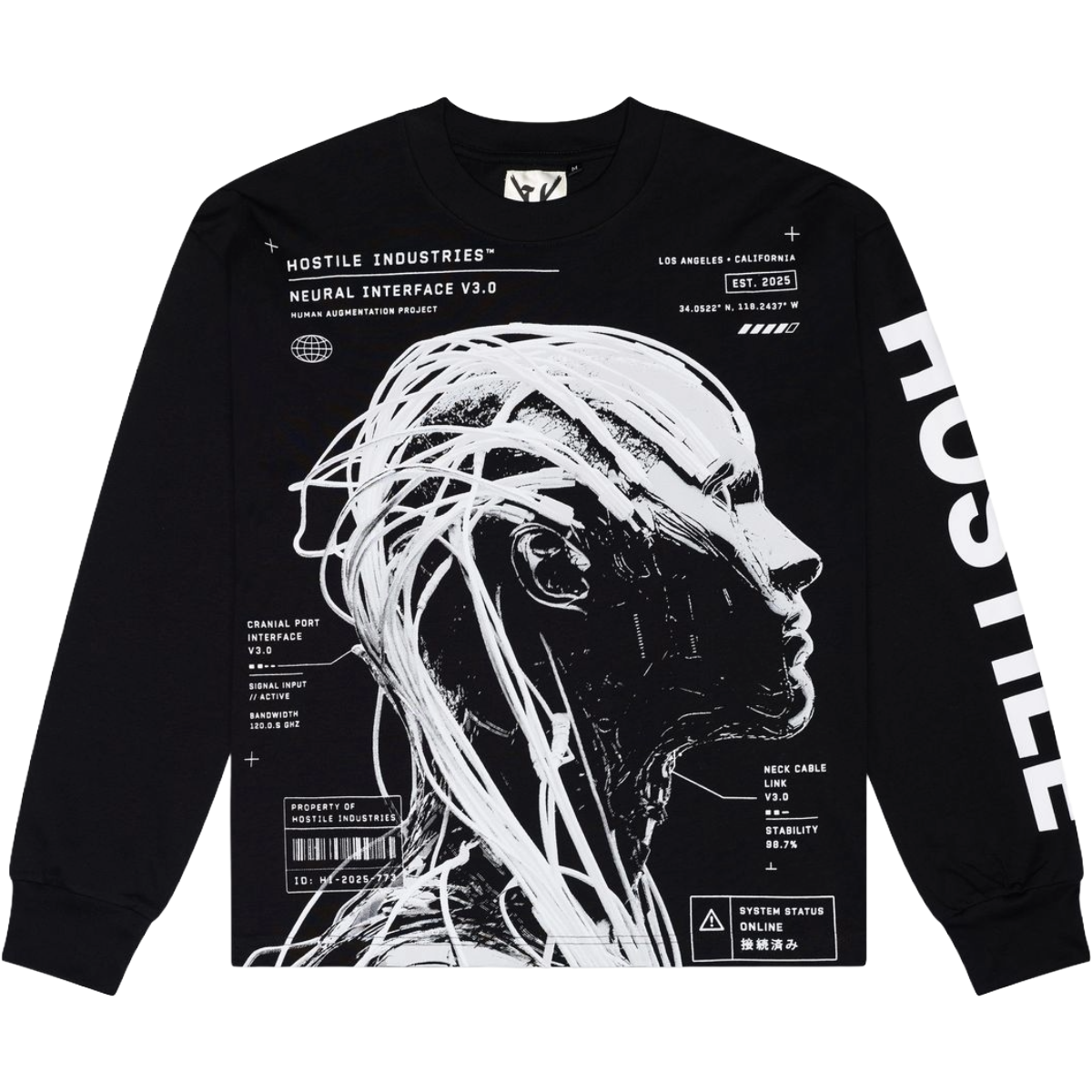 XHOSTILE 'PROTOCOL' LS TEE (BLK)