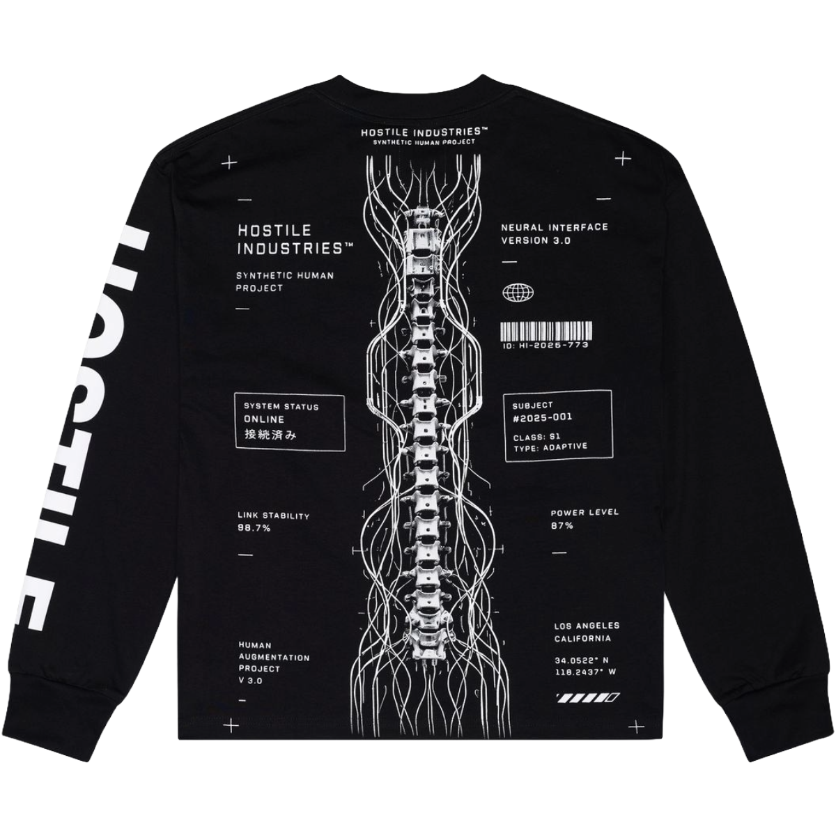 XHOSTILE 'PROTOCOL' LS TEE (BLK)
