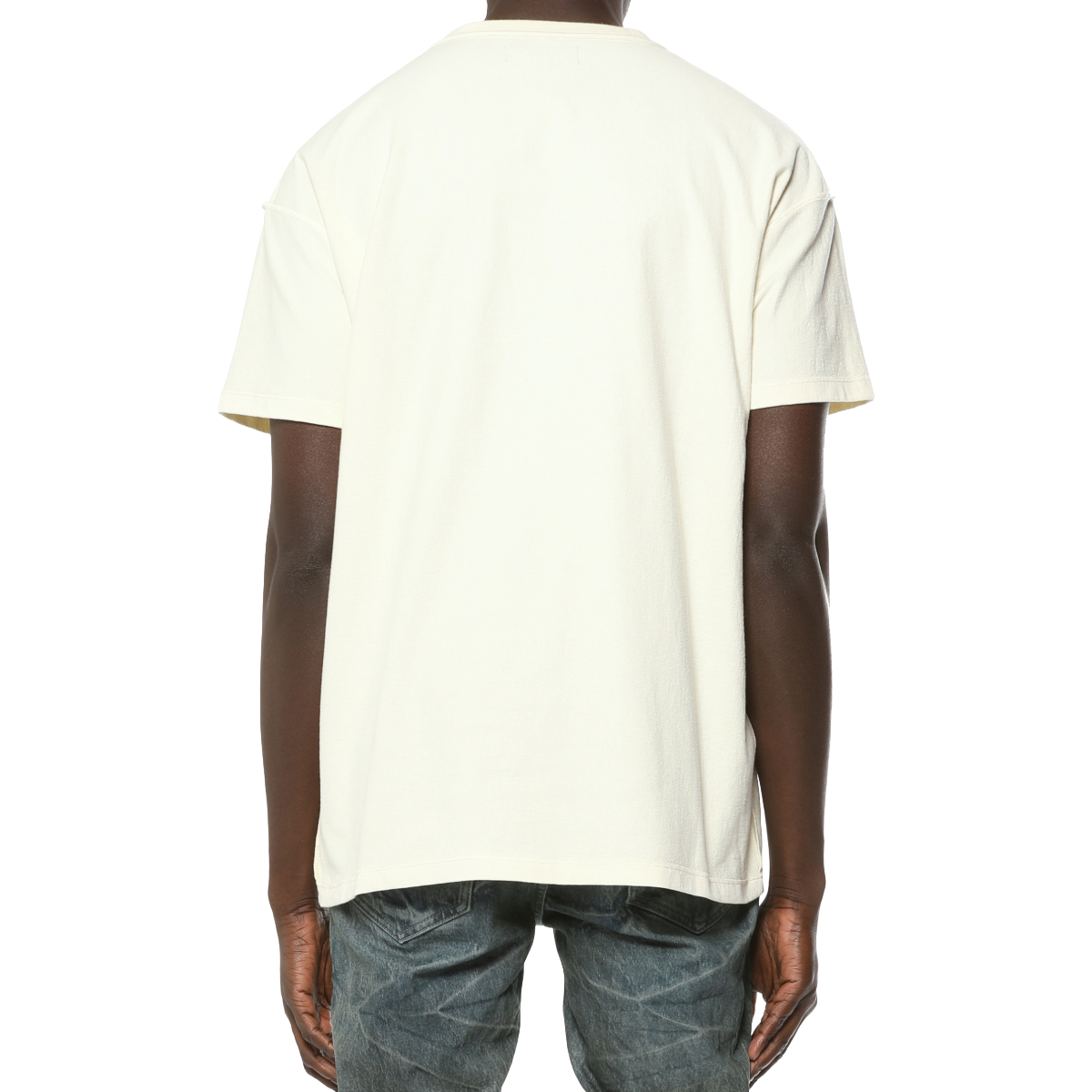PURPLE TEXTURED INSIDE OUT SS TEE (OFF WHT)