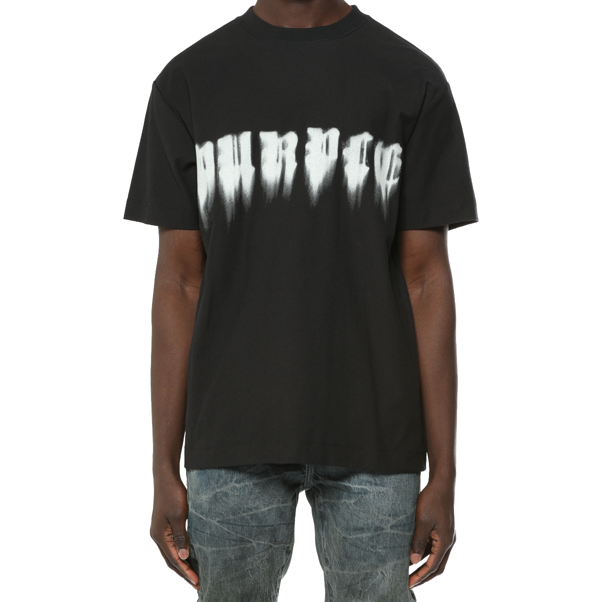PURPLE TEXTURED JERSEY SS TEE (BLK)