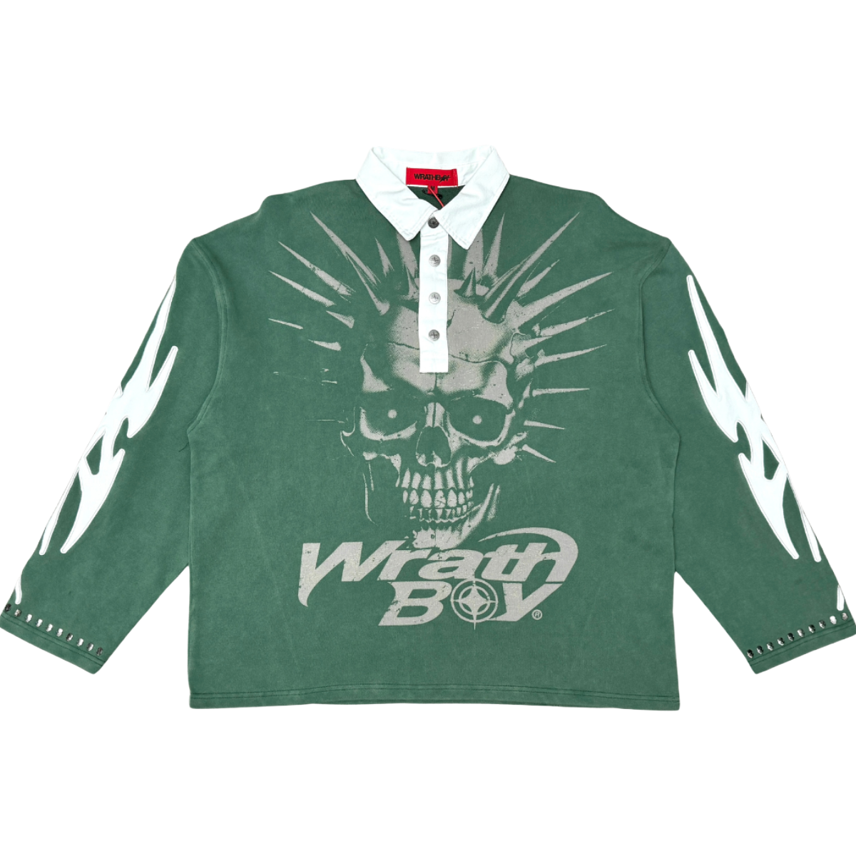 WB 'NO HARD FEELINGS' LS RUGBY SHIRT (GRN)