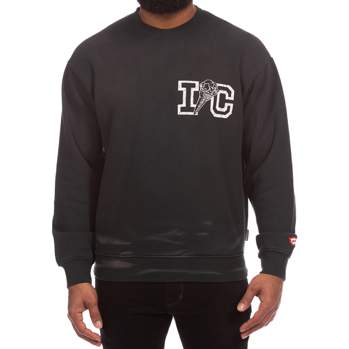 IC 'DOWNFORCE' FLEECE LS (JET BLK)