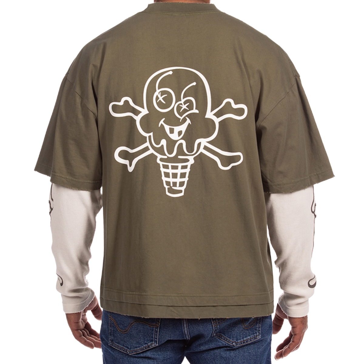 IC 'BONE' LS KNIT TEE (OLV)