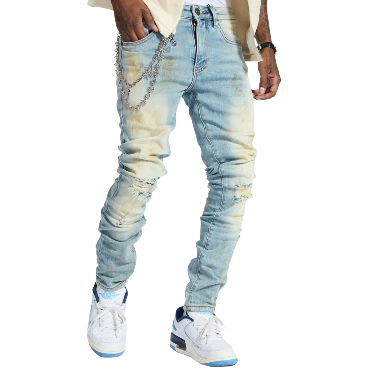 MELEE 'RECESS' SKINNY DENIM (EARTH BLUE)
