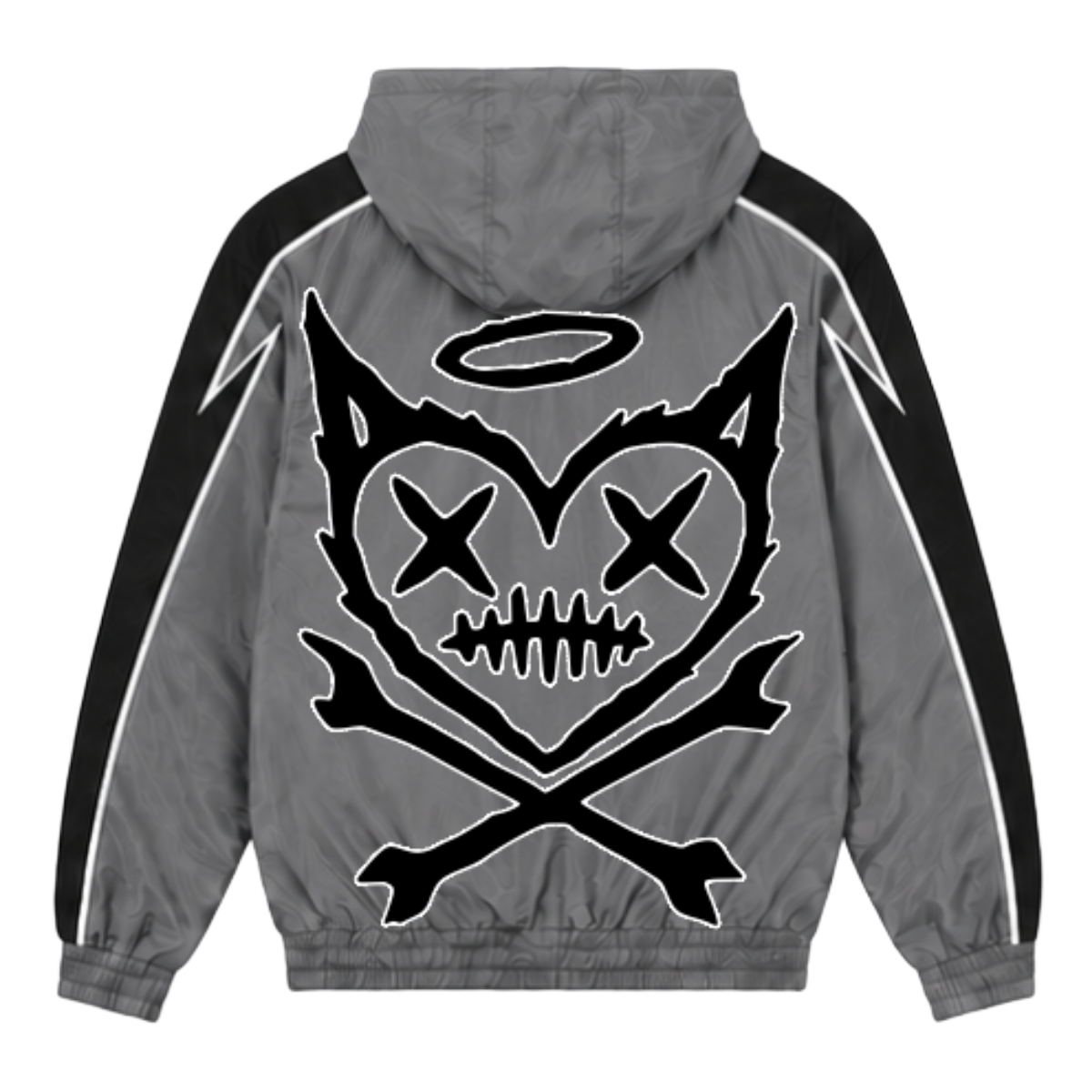 SH NYLON HOODIE (GRY/BLK)