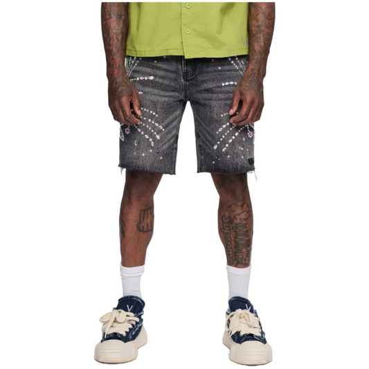 VALABASAS "SAMBA" DENIM SHORTS GREY