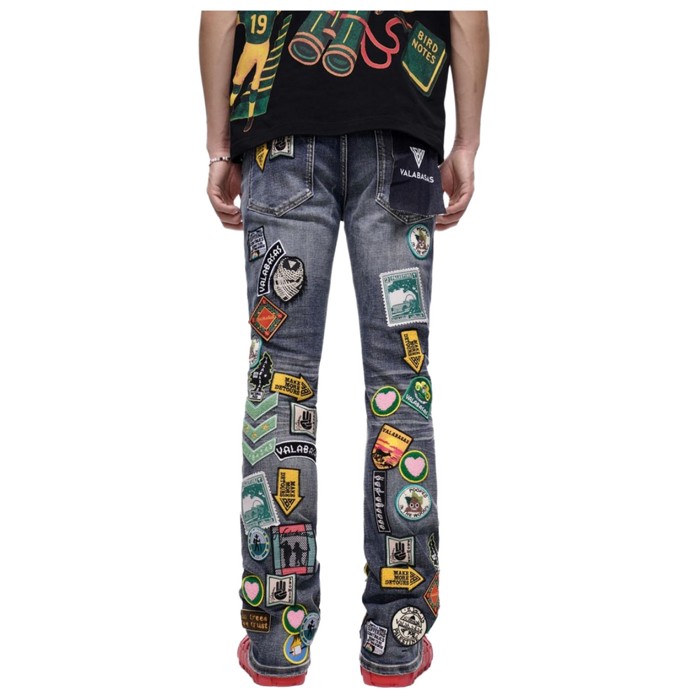 VALABASAS "AXIS" STACKED BLUE WASH DENIM