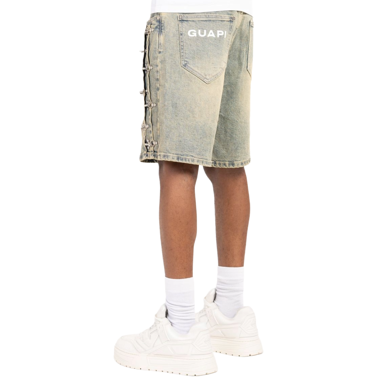 GUAPI VINTAGE BLUE "AVIATION CLASP" DENIM SHORTS