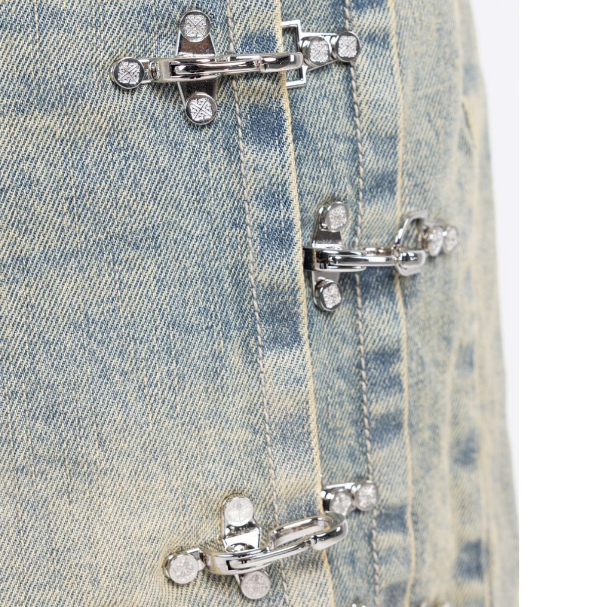 GUAPI VINTAGE BLUE "AVIATION CLASP" DENIM SHORTS