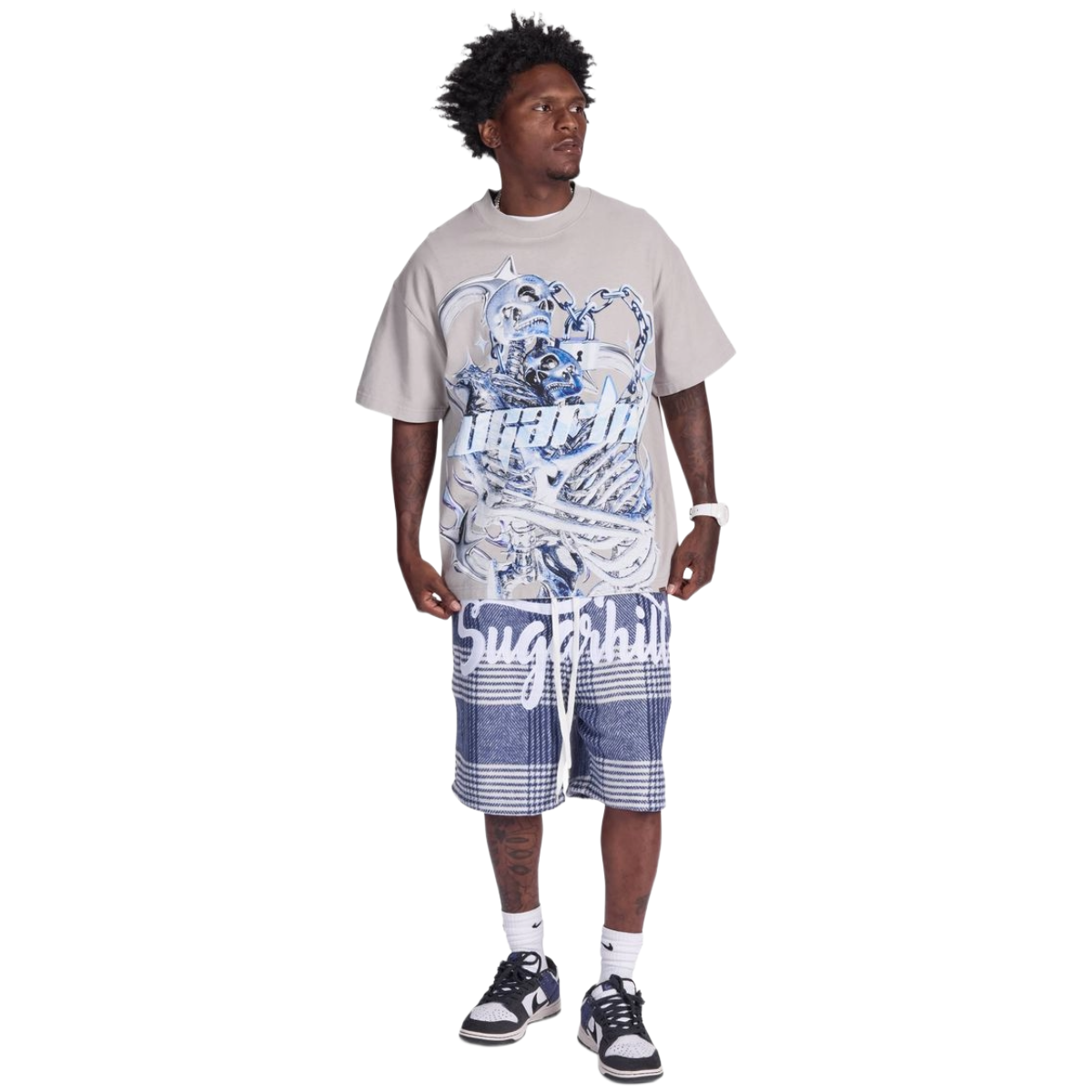 SH "DUSTER" SHORTS (BLUE PLAID)