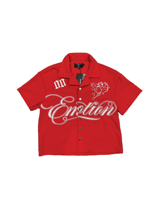 ME "RED SIGNATURE BUTTON UP"