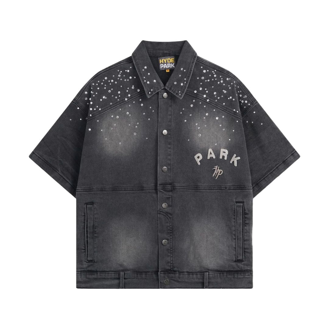 HP Black Studded Park Denim Work Shirt