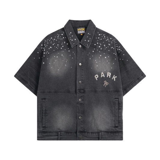 HP Black Studded Park Denim Work Shirt