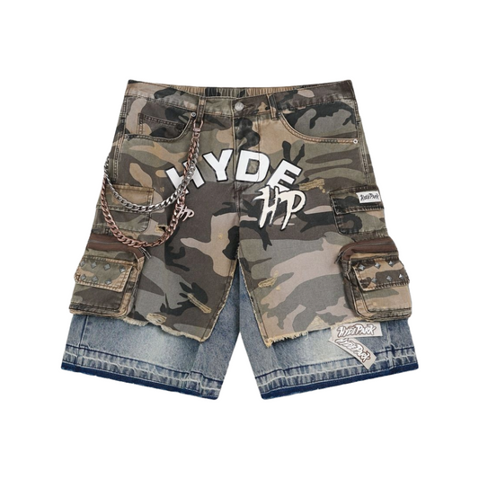 HP Military Green Camo x Denim Cargo Short