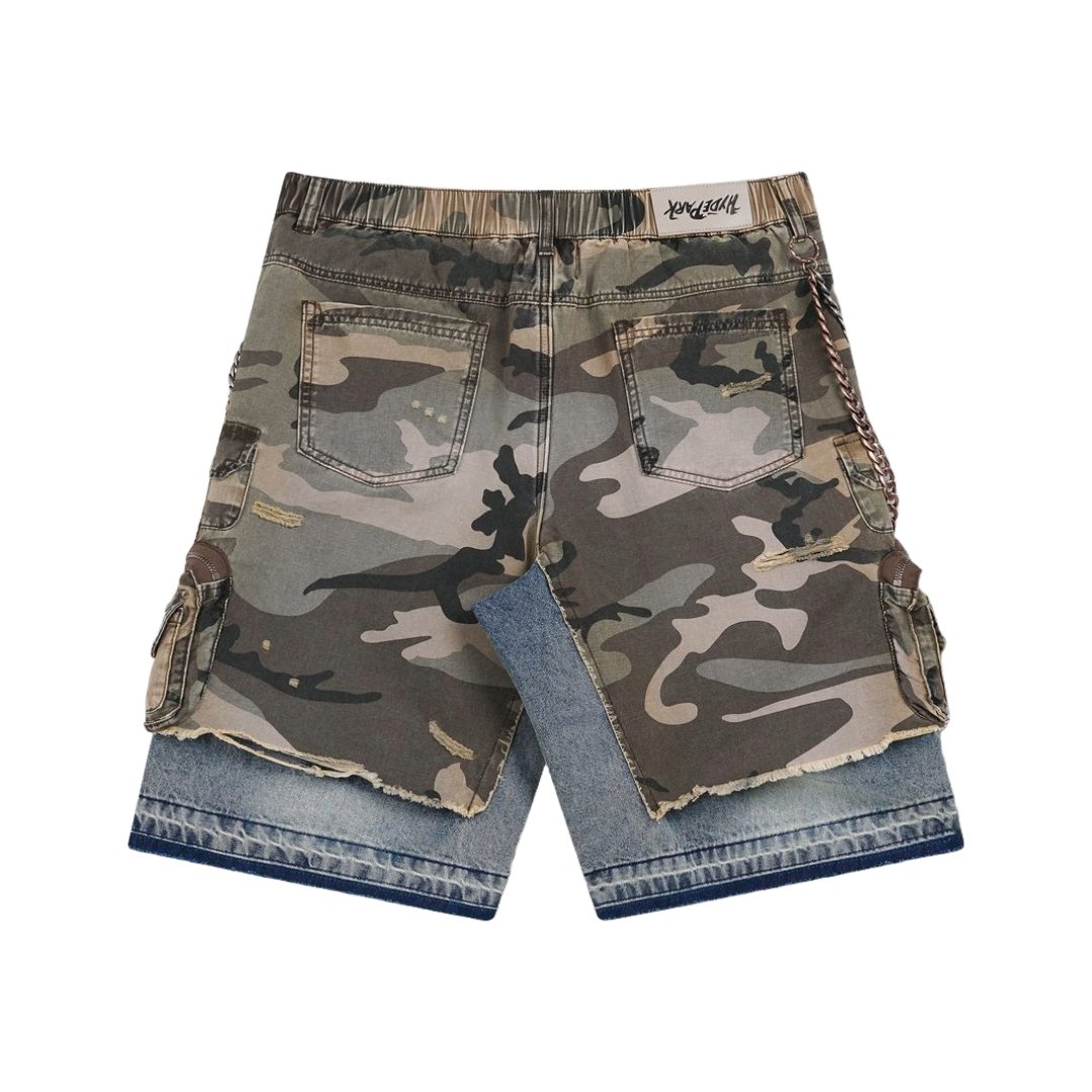 HP Military Green Camo x Denim Cargo Short