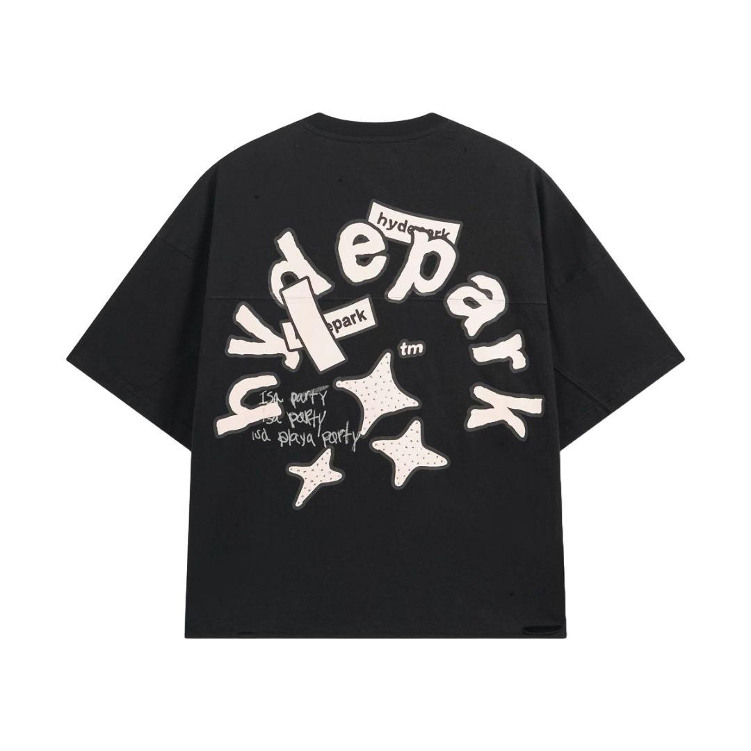 HP Black Aged Cotton (Double Yoke) Crop Tee
