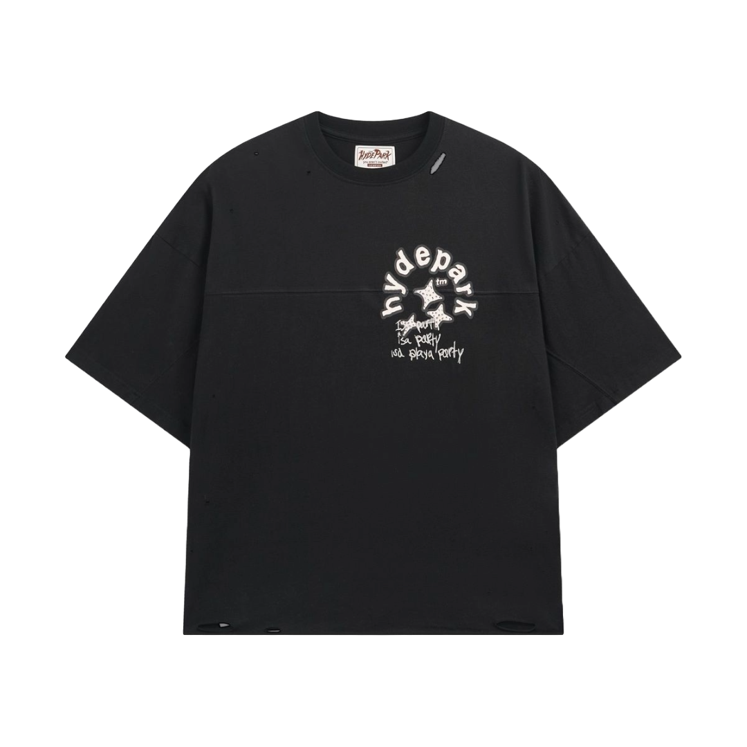 HP Black Aged Cotton (Double Yoke) Crop Tee