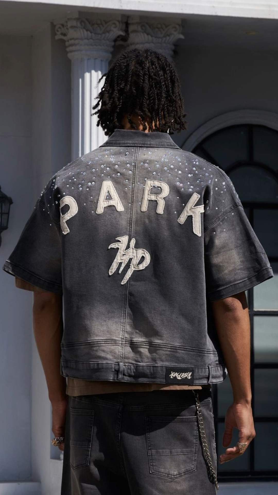 HP Black Studded Park Denim Work Shirt
