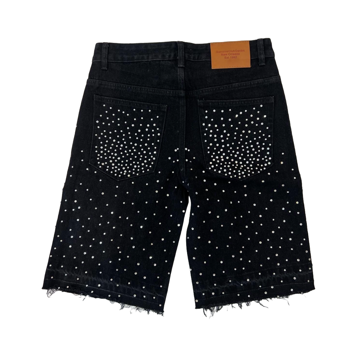 GC BLACK JORTS - RAW EDGE / EMBELLISHED