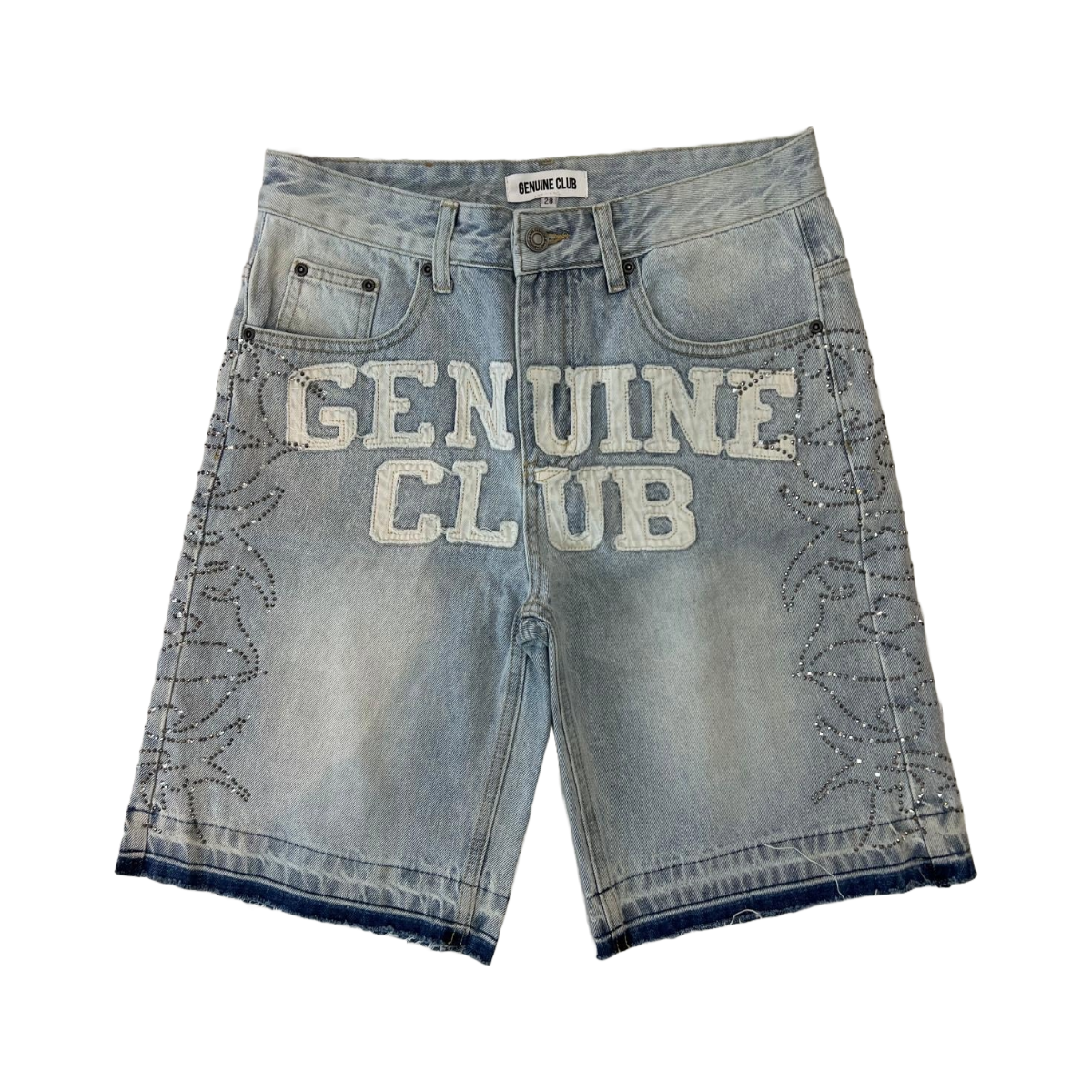 GC LT BLUE DISTRESSED WASHED GENUINE JORTS