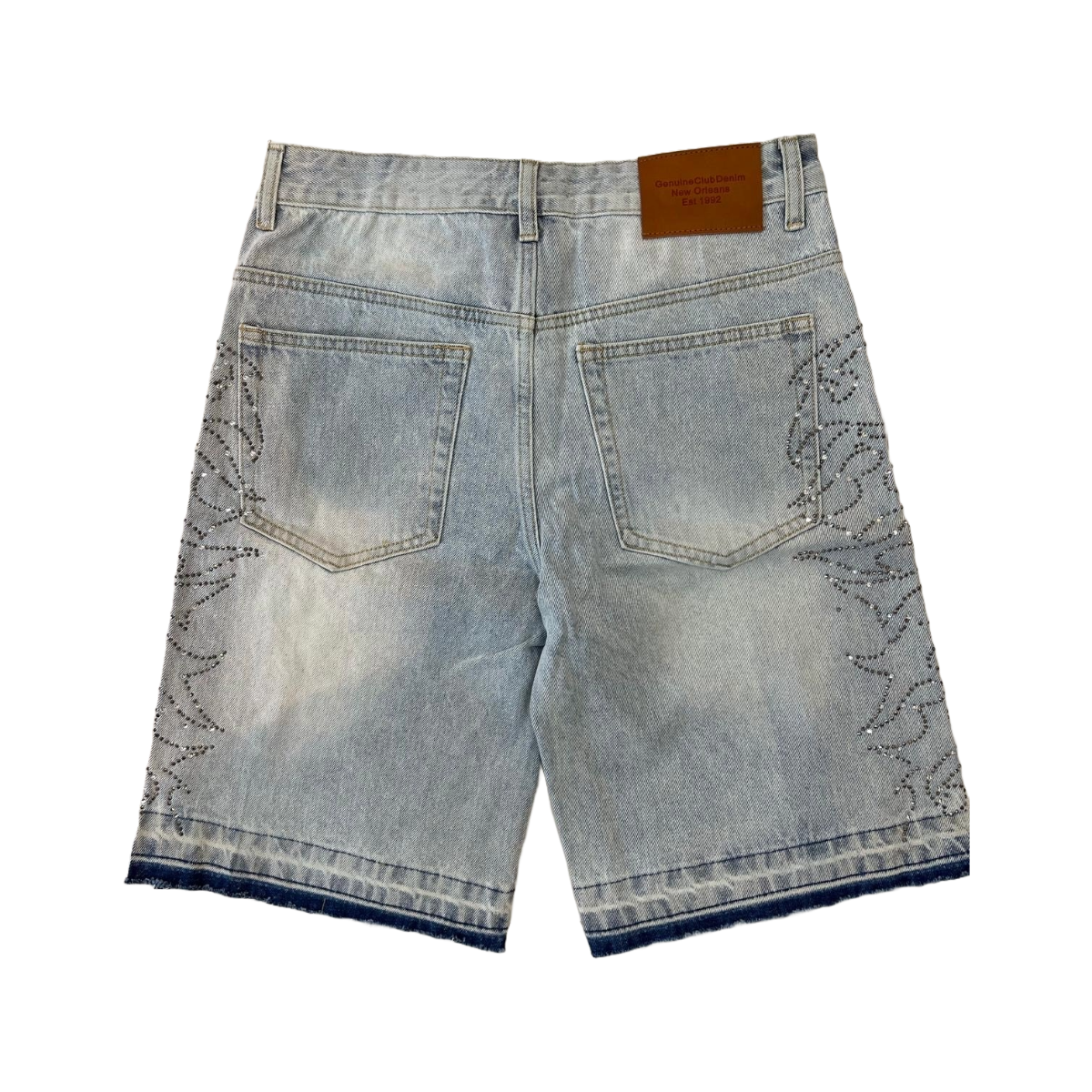 GC LT BLUE DISTRESSED WASHED GENUINE JORTS