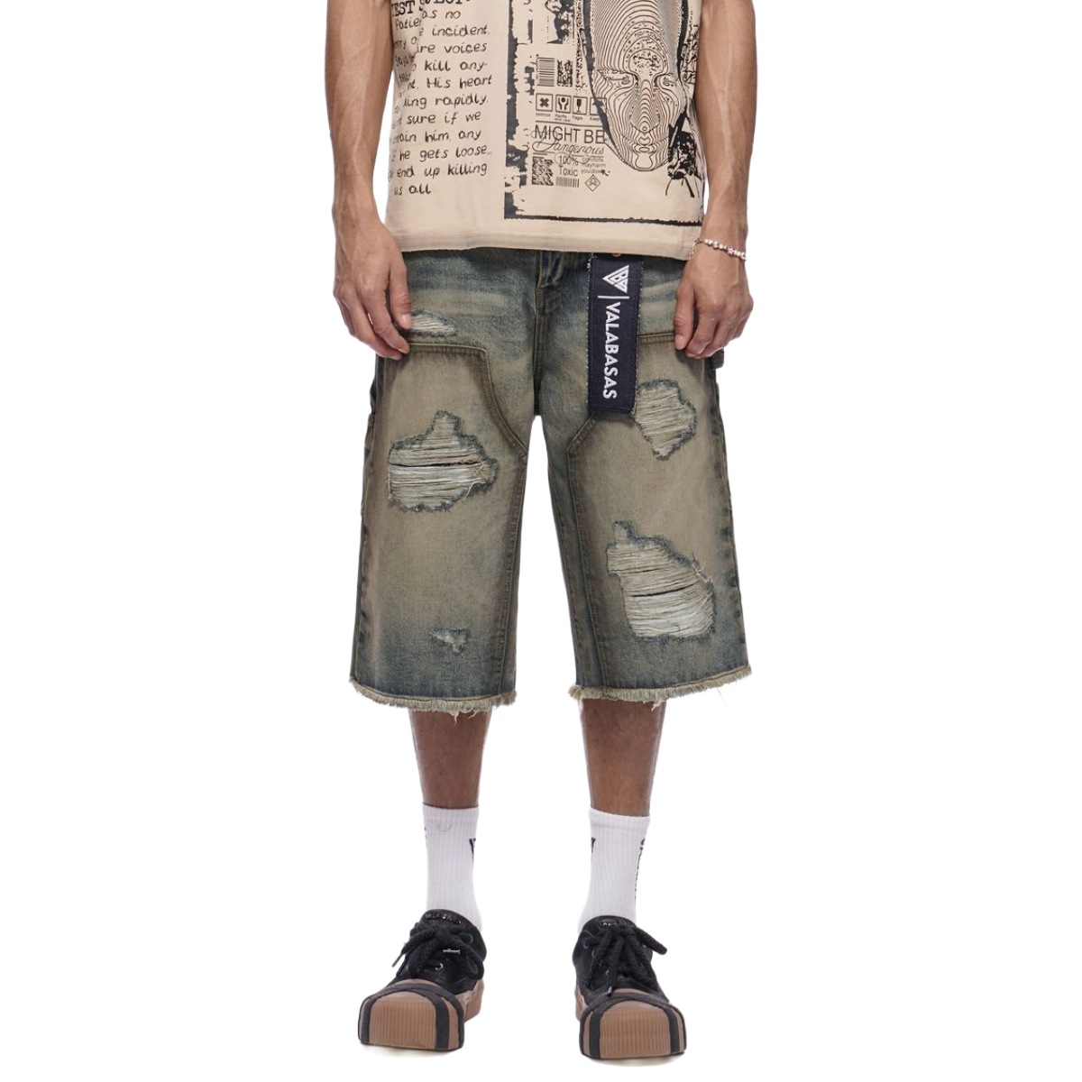 VALABASAS "REVOLT" WASHED DENIM JORTS (DRTY VTG)