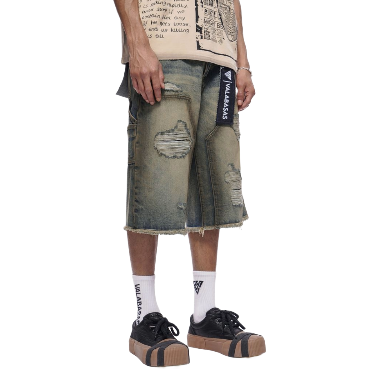 VALABASAS "REVOLT" WASHED DENIM JORTS (DRTY VTG)
