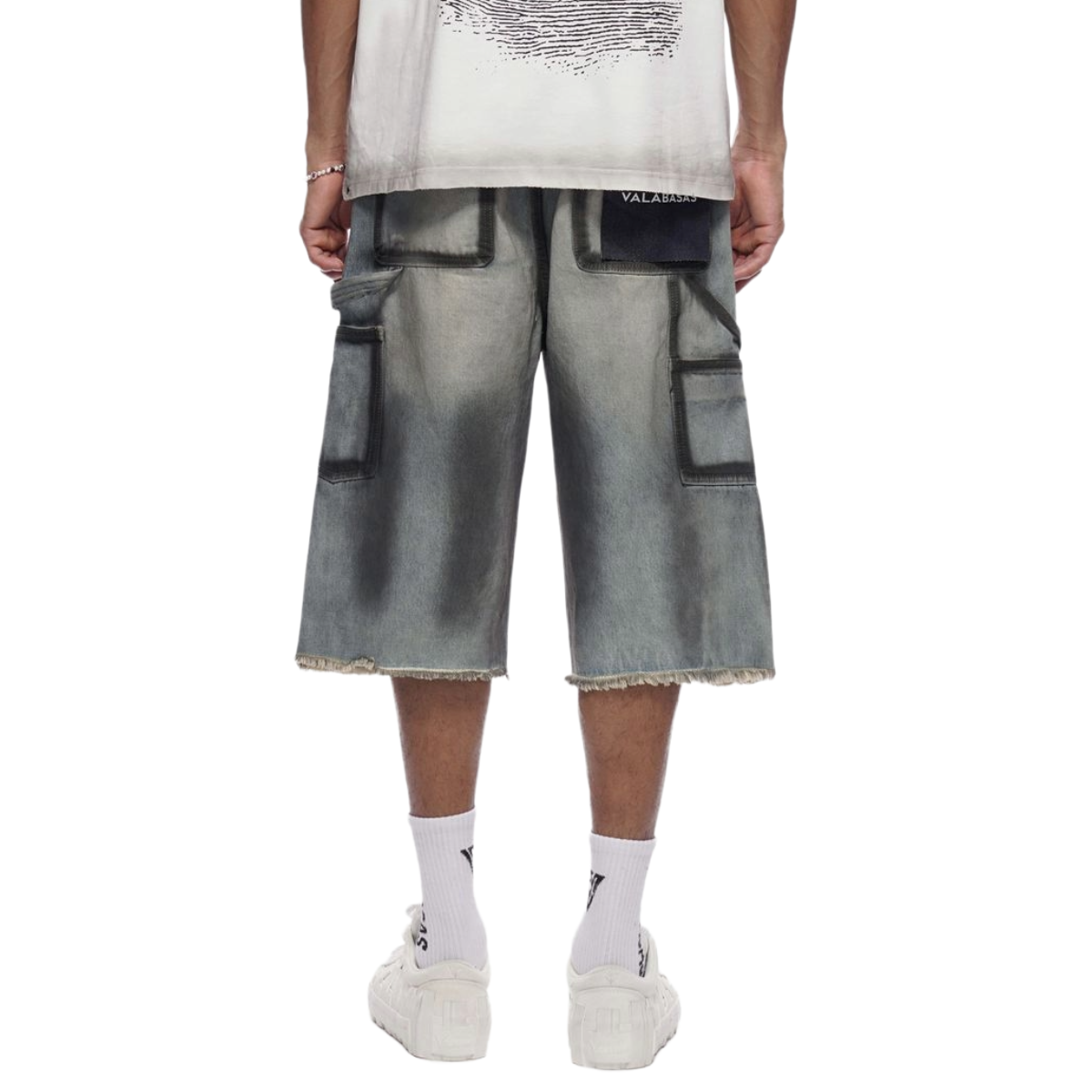 VALABASAS "REVOLT" WASHED DENIM JORTS (DRTY LT BLUE)